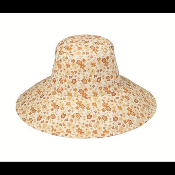 Lack Of Color Accessories - Lack Of Color Floral Wide Brim Hat - Orange and Cream